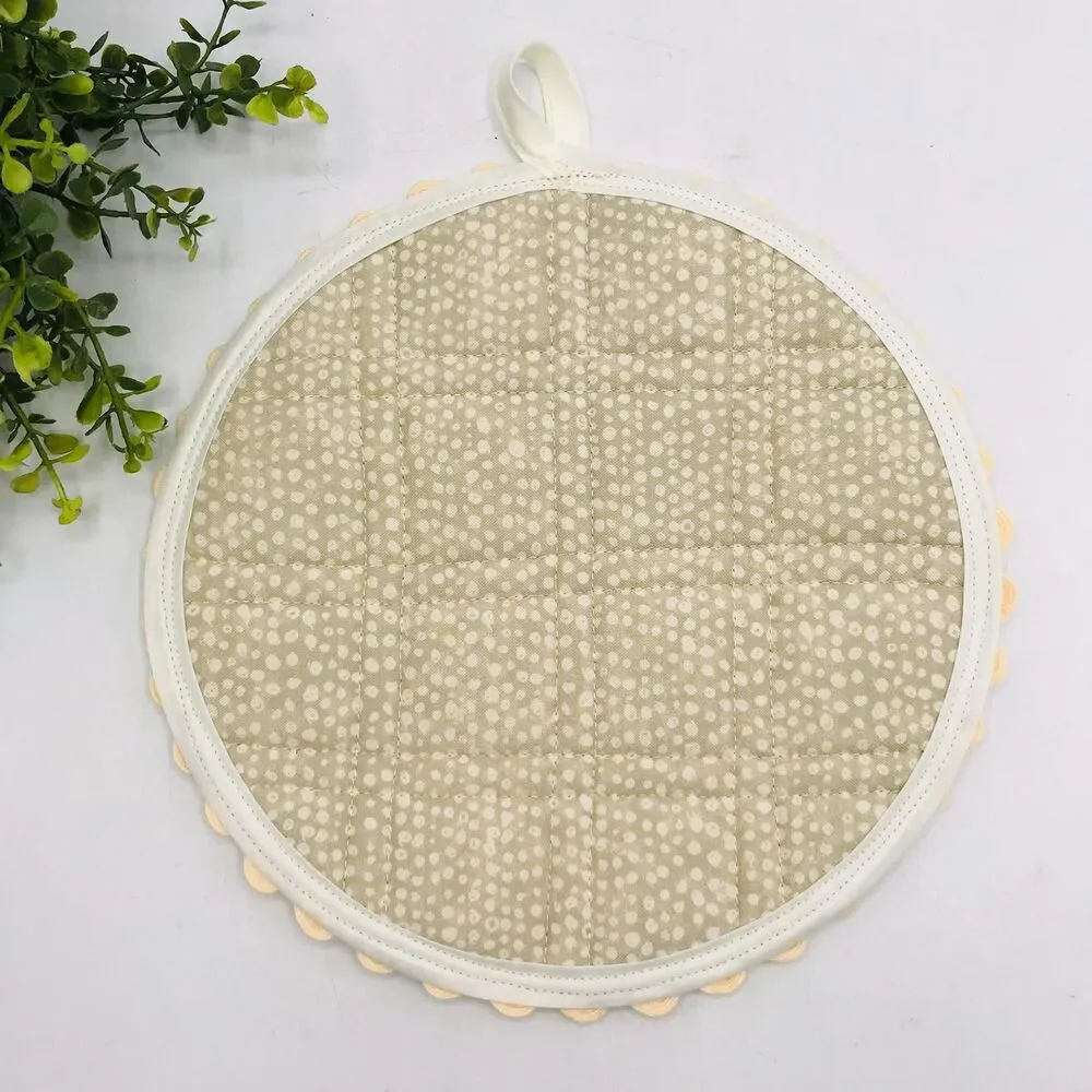 Pie Trivet Hotpad Pumpkin Pie Neutral Orange Cream Boho Cotton Machine Washable
